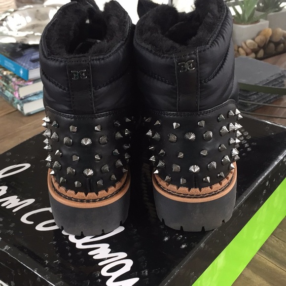 Sam Edelman Bren Quilted Studded Black Boots - Picture 10 of 11